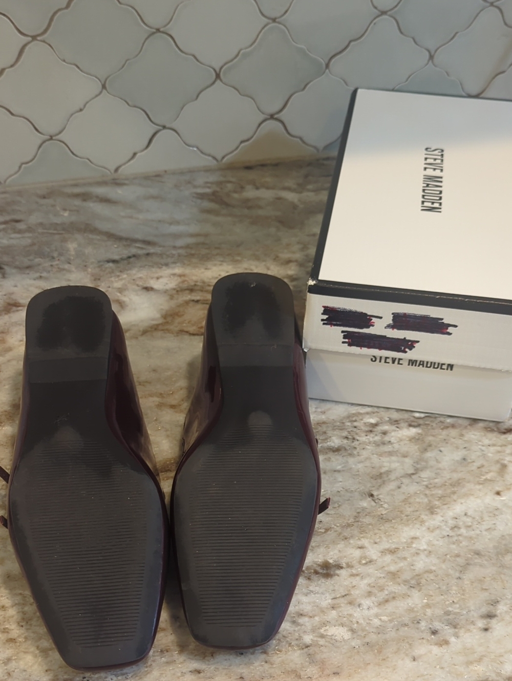 Steve Madden Roree Burgundy Patent Leather Flats - Picture 11 of 11